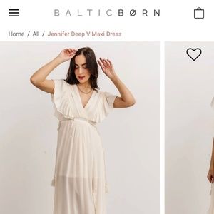 Baltic Born Jennifer Deep V Maxi Dress - Ivory